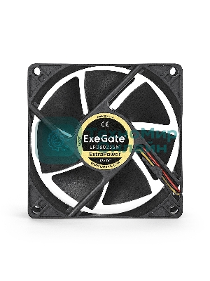 Вентилятор для корпуса ExeGate ExtraPower EP08025SM черный, 80 мм, 2500 об/мин, 25.5 дБ, 2 pin