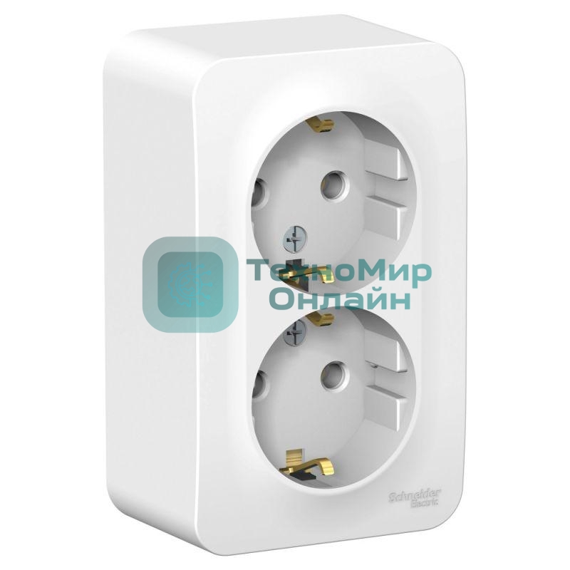 Розетка 2-ая с/з без шторок 16А, 250 В, изолир. пластина SE Blanca наруж Бел