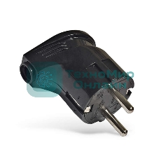 Вилка электрич. с заземл. угл. черный 16А 250В (еврослот) UNIVersal А0105