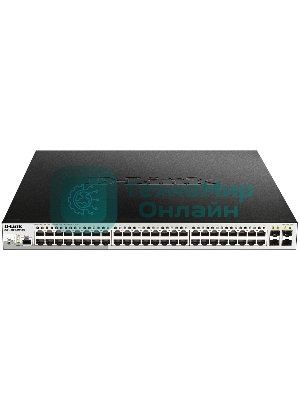 Коммутатор D-Link DGS-1210-52MP/ME/B2A, 48×1 Гбит/с + 4×1 Гбит/с SFP, управляемый