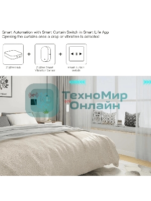 Датчик вибрации MOES Vibration Sensor ZSS-Z-VBR, Zigbee, AAA 2шт х 1.5 V