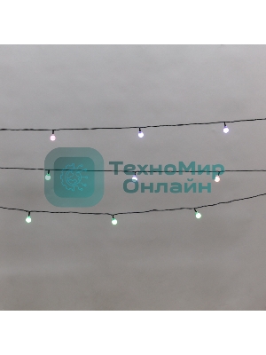 Гирлянда светодиодная Neon-night Шарики 5м, 20 LED, IP20, зеленый провод, свечение мульти (RG/RB), мигание, 230В