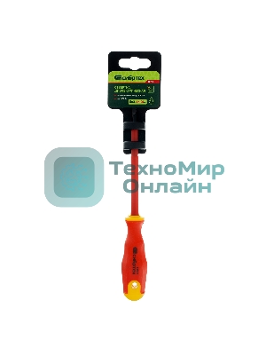 Отвертка Сибртех диэлектрическая sl4х100мм crv до 1000в двухкомпонентная рукоятка