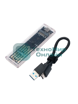 Внешний корпус Gembird EEM2-NVME-2 USB 3.1 для M2 NVME порт Type-С, пластик, прозрачный