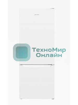 Холодильник Maunfeld MFF144SFW белый глянц. двухкамерный 154/52л морозилка снизу, ручная разморозка