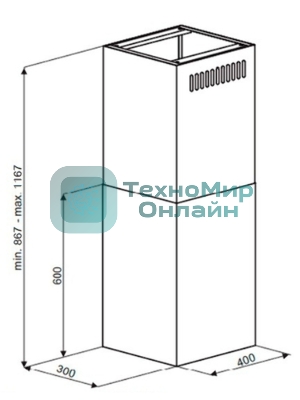 Вытяжка пристенная островная Maunfeld Bath 401 белый, 40 см, 1150 куб. м/ч, 52 дБ