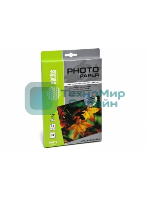 Фотобумага Cactus CS-MA517050 матовая А5 210x148мм 170 г/м2 50 листов