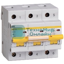 Выключатель автоматический ВА 47-100 3Р 10А 10 кА х-ка С IEK