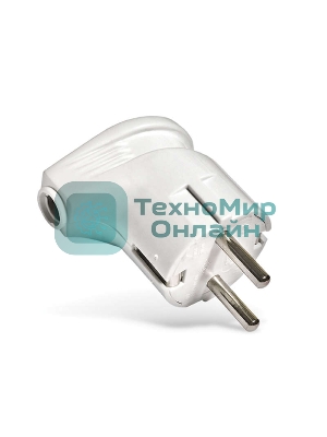 Вилка электрич. с заземл. угл. бел. 16А 250В (еврослот) UNIVersal А105