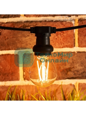 Лампа светодиодная филаментная Rexant Груша A60 9.5 Вт 1140 Лм 2700K E27 диммируемая, прозрачная колба