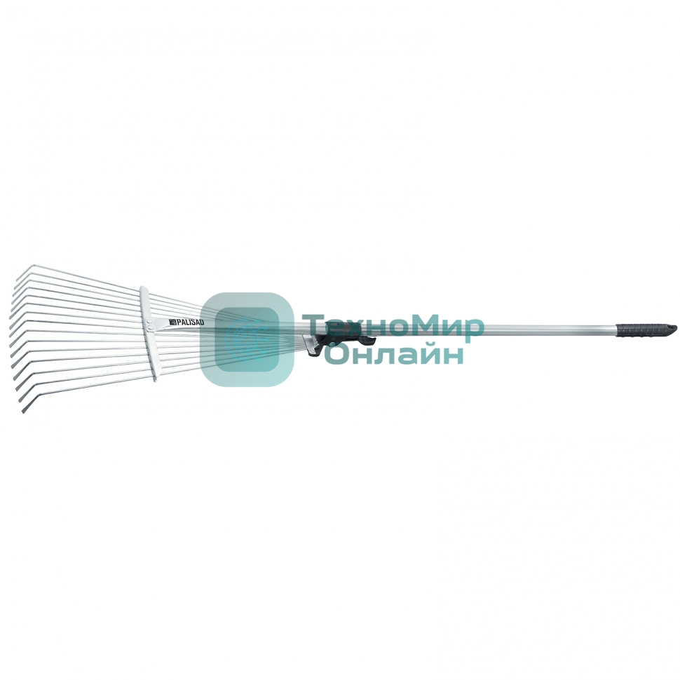 Грабли веерные стальные Palisad, 190-520х1200-1500 мм, 15 зубьев, раздвижные, стальной черенок