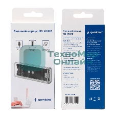 Внешний корпус Gembird EEM2-NVME-2 USB 3.1 для M2 NVME порт Type-С, пластик, прозрачный