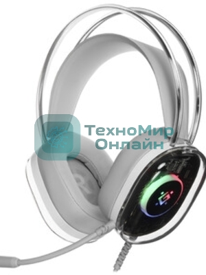 Гарнитура Defender Cyborg белый, проводная, USB, подсветка