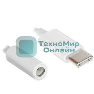 Переходник Apple A2049 MW2Q3FE/A Jack 3.5 (f)-USB Type-C (m) 0.1м белый