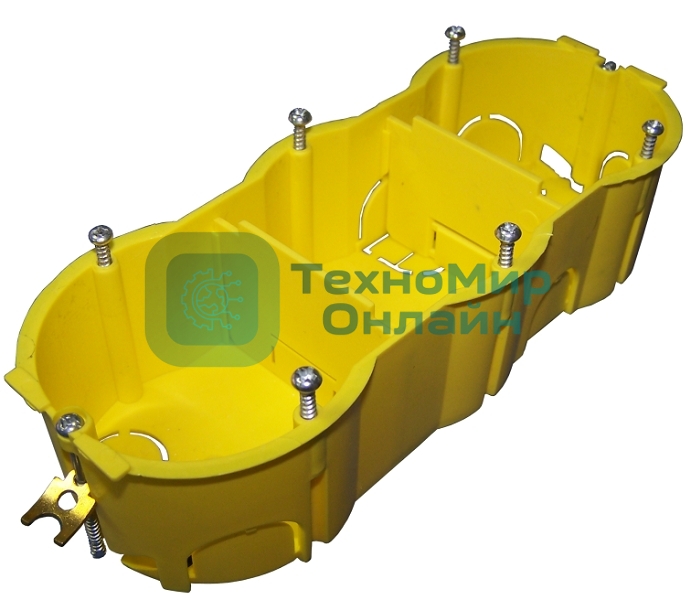 Подрозеточная коробка в стену для суппорта 45х135, желтая