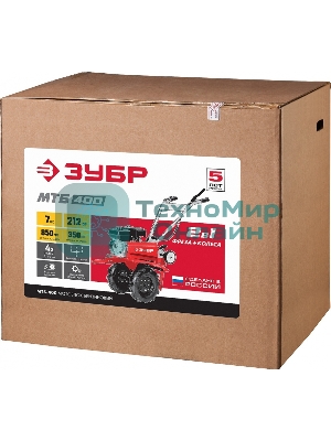 Мотоблок ЗУБР МТБ-400 бензиновый 2000 м2