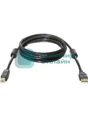 Кабель Defender USB04-10 PROКабель USB 2.0 для соед. 3.0м AM/BM, зол.конт, 2фер.фил.