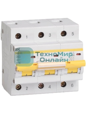 Выключатель автоматический модульный 3п D 40А 10кА ВА47-100 IEK MVA40-3-040-D