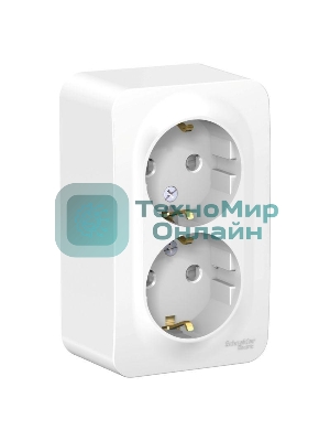 Розетка 2-м ОП Blanca 16А IP20 250В с заземл. защ. шторки с изолир. пластиной белый SE BLNRA011211