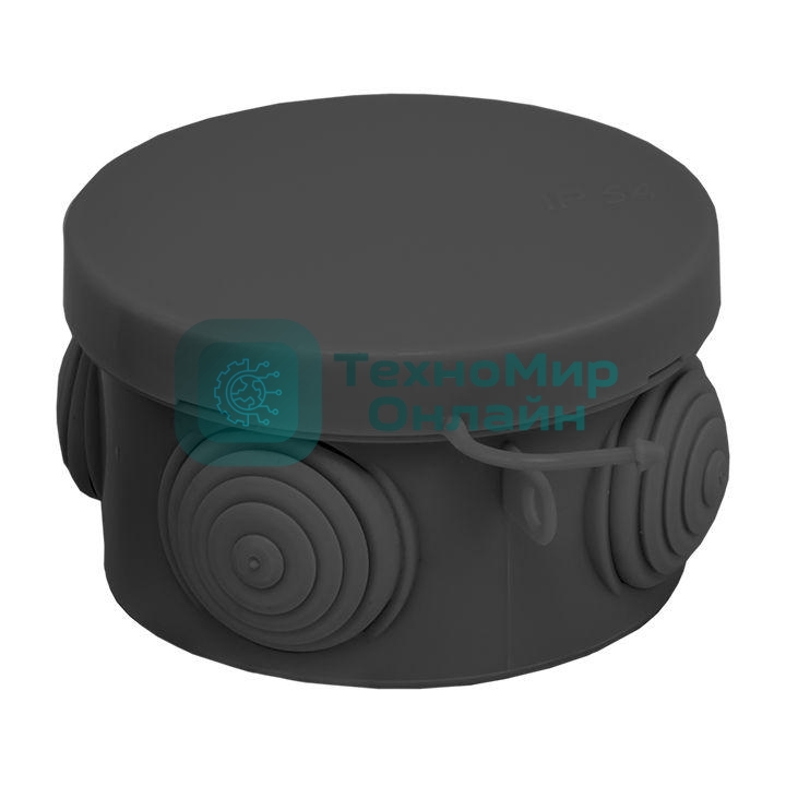 Коробка распаячная КМР-040-038 с крышкой 65х40 4 мембранных ввода IP54 черный EKF plc-kmr-040-038-b
