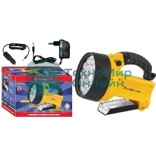 Фонарь UF3753LED (аккум 220В/12В жел. 11 LED; + галоген. 4В 2А-ч пласт. короб) Ultraflash 8311