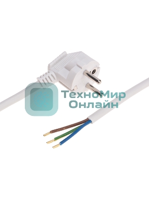 Шнур электрический с вилкой Rexant ПВС 3х1,5 мм², 5м белый