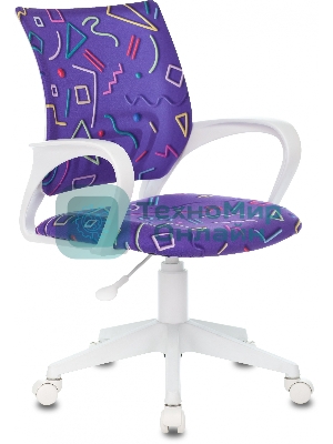 Кресло Бюрократ BuroKIDS 1 W Sticks 08 фиолетовый, ткань, 120 кг