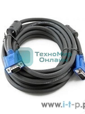 Кабель для монитора VGA (M) -) VGA (M), 1,5 м, TV-COM (QCG341AD-1.8M), ферритовые кольца
