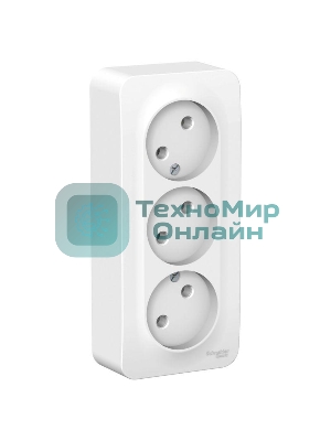 Розетка 3-ая б/з без шторок 16А, 250В, изолир. пластина SE Blanca наруж Бел