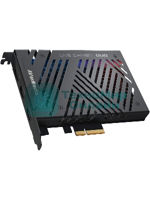 Карта видеозахвата Avermedia Live Gamer DUO, PCI-Express x4 Gen 2, 2xHDMI, 2160p60 HDR, (GC573), RTL