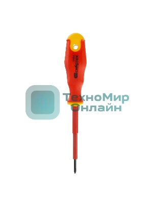 Отвертка диэлектрическая Сибртех PH0 х 75 мм, до 1000 В, двухкомпонентная рукоятка