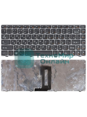 Клавиатура для ноутбука Lenovo IdeaPad Z450 Z460 Z460A Z460G черная с серой рамкой
