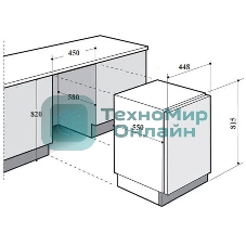 Встраиваемая посудомоечная машина Monsher MD 4512, серебристый, 45 см, 9 компл., 49 дБ, класс A++
