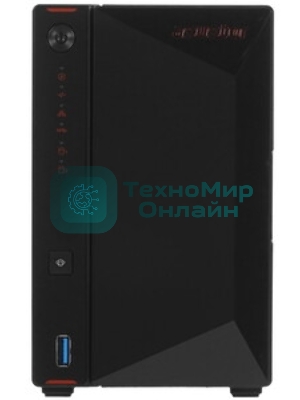 Сетевой накопитель ASUSTOR AS5402T 2-Bay NAS/Media player/Intel Celeron N5105 2.0GHz up to 2.9GHz, 4Gb SO-DIMM DDR4, noHDD(HDD,SSD),/2x 2,5Gb (LAN)/3xUSB3.2,HDMI; 90IX01R1-BW3S20