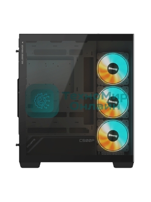 Компьютерный корпус Gigabyte Gb-C500P ST черный без БП ATX 3x120мм 6x140мм 2xUSB 3.0 1xUSB3.1 audio bott PSU