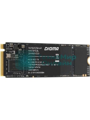 Накопитель SSD Digma Mega M2, 2048 Gb, PCIe 3.0 x4, M.2 2280, NVMe, R/W 3300/3000