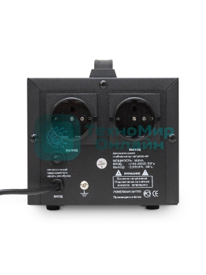 Стабилизатор напряжения Powerman AVS 500D черный (500ВА, 5А, КПД 98%, циф. индикация вх./вых. напряж.)