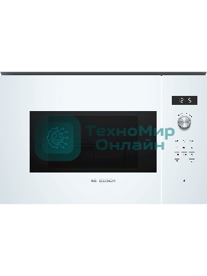 Микроволновая печь встраиваемая Bosch BFL524MW0 белый, 20 л, 800 Вт, переключатели - поворотный механизм/сенсор