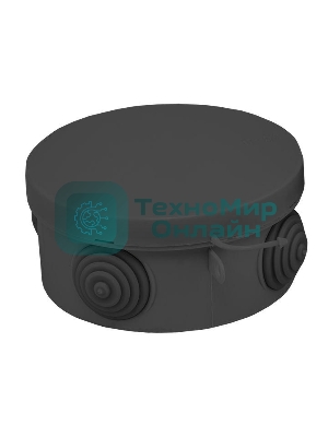 Коробка распаячная КМР-040-039 с крышкой 85х40 4 мембранных ввода IP54 черный EKF plc-kmr-040-039-b