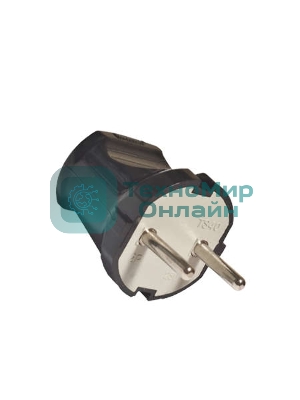 Вилка электрич. без заземл. черный 6А 250В (еврослот) UNIVersal А0113