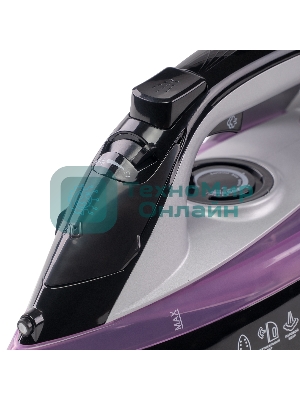 Утюг Galaxy Line GL 6128 фиолетовый/черный, 2200 Вт, 30 г/мин, 140 г/мин, 150 мл