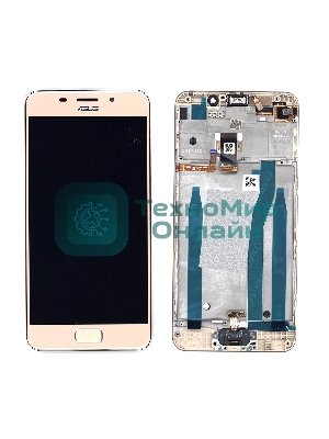 Дисплей для Asus ZenFone 3s Max ZC521TL золотой с рамкой