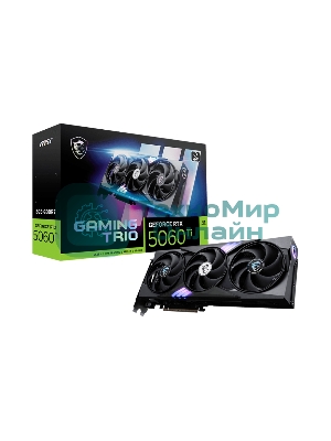 Видеокарта MSI RTX 5060 Ti 8G GAMING TRIO, NVIDIA RTX 5060 Ti, 8 ГБ GDDR7, 128 бит, PCI-e 5.0, 1xHDMI, 3xDP, 2572 МГц