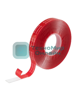 Лента клейкая двухсторонняя Rexant прозрачная, на VHB акриловой основе, 12 мм х 5 м