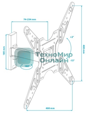 Кронштейн KROMAX OPTIMA-413 черный 20