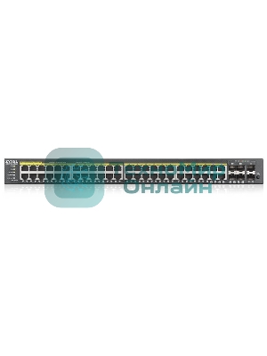 Коммутатор гибридный L2 PoE+ Zyxel NebulaFlex Pro GS2220-50HP, rack 19