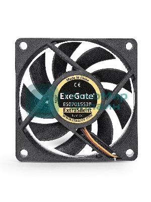 Вентилятор для корпуса ExeGate ExtraSilent ES07015S3P черный, 70 мм, 2000 об/мин, 18 дБ, 3 pin