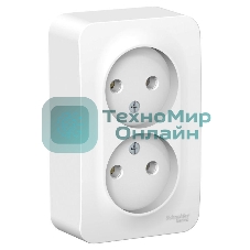 Розетка 2-ая б/з без шторок 16А, 250 В, изолир. пластина SE Blanca наруж Бел