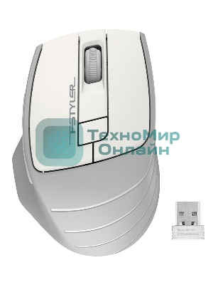 Мышь беспроводная A4Tech Fstyler FG30S белый/серый, 2000 dpi, радиоканал, USB, кнопки - 6