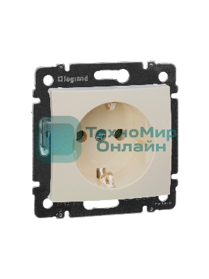 Розетка электрическая Valena с заземлением 2К+З/сл.кость (слоновая кость) Legrand 774320
